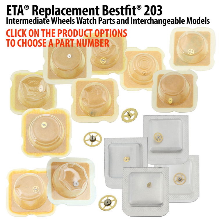 ETA® Replacement Bestfit® 203 Intermediate Wheels Watch Parts And Interchangeable Models