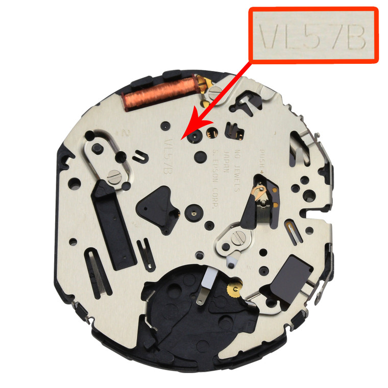 Epson® Japan 2 Hand Quartz Watch Movement VL57 Small Second At 6:00 Overall Height 5.9mm