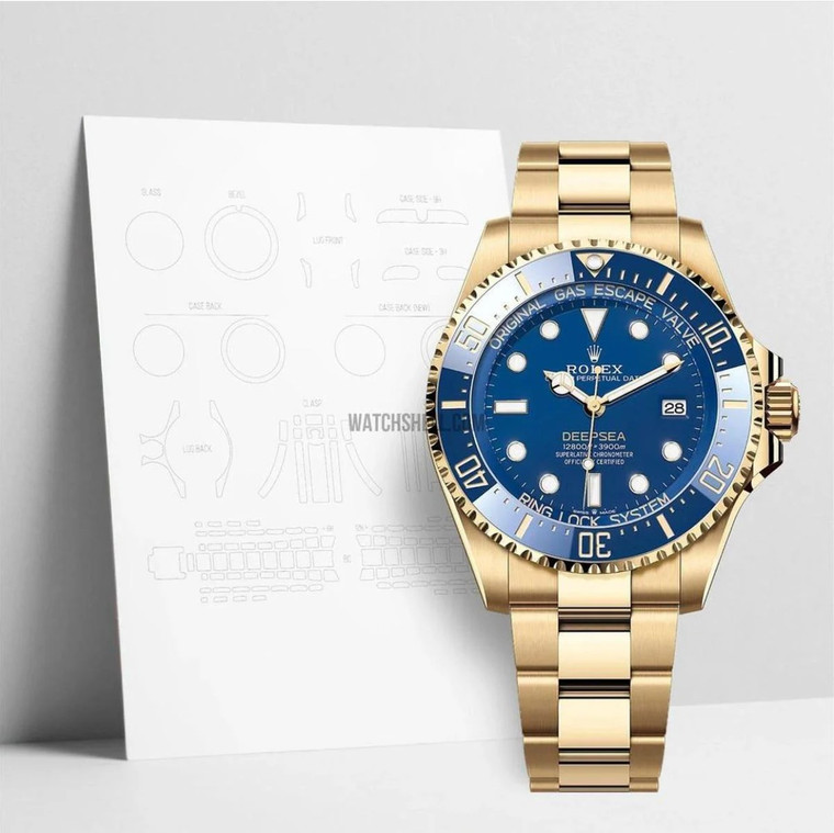 Anti Scratch Watch Shells™ Protective Film for Rolex® DeepSea 136668 Premium Package