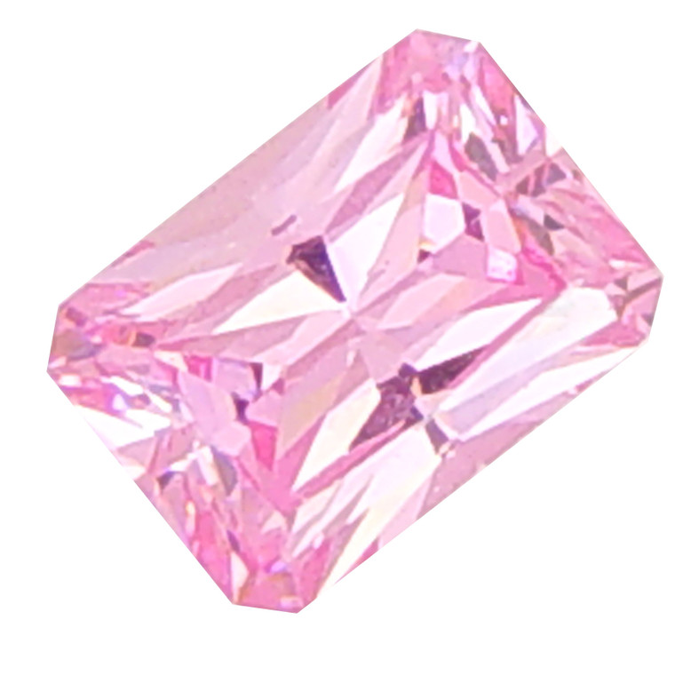 Emerald Cut CZ Pink