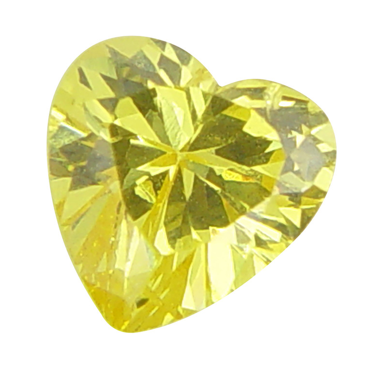 Heart Shaped CZ Yellow 6x6mm
