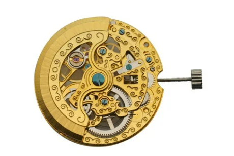 Chinese 3 Hand Automatic Skeleton Mechanical Watch Movement TY2807G Gold Plates Overall Height 7.8mm