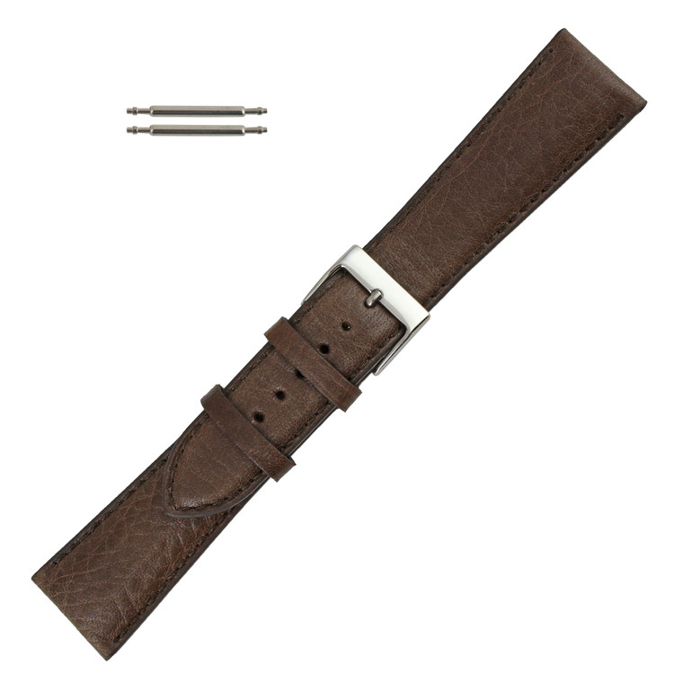 Brown 21mm Soft Padded Leather Watch Strap  7 7/8 Inch Length