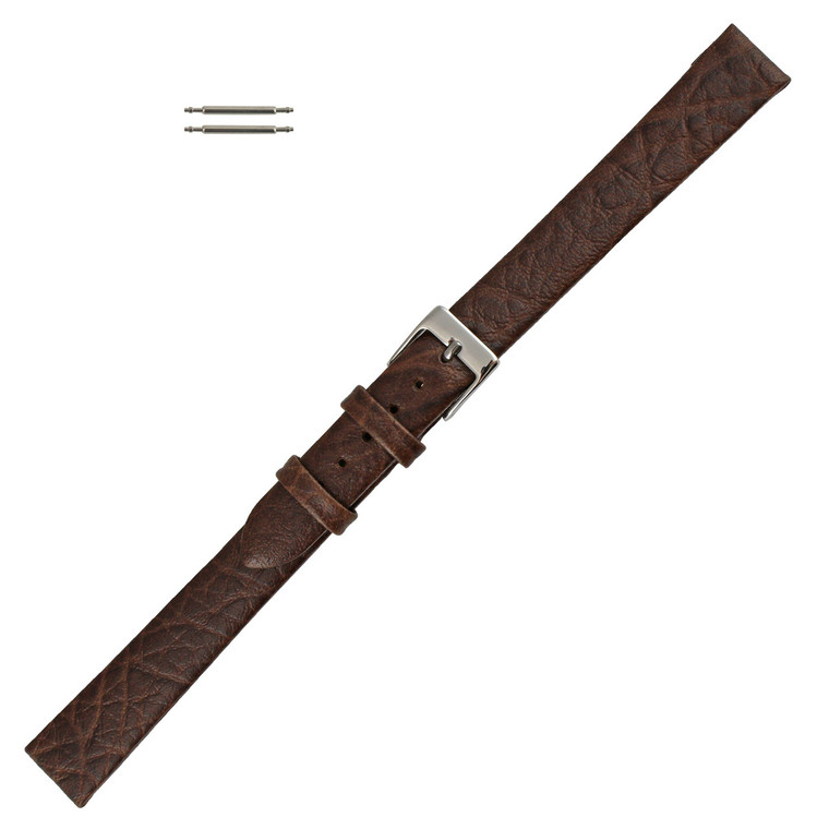 Watch Band 14mm Brown Soft Flat Leather Classic Calf 8 1/2 Inch Length