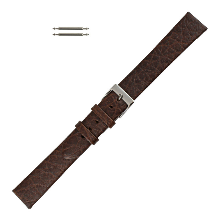 Watch Band 20mm Brown Soft Flat Leather Classic Calf 8 1/2 Inch Length