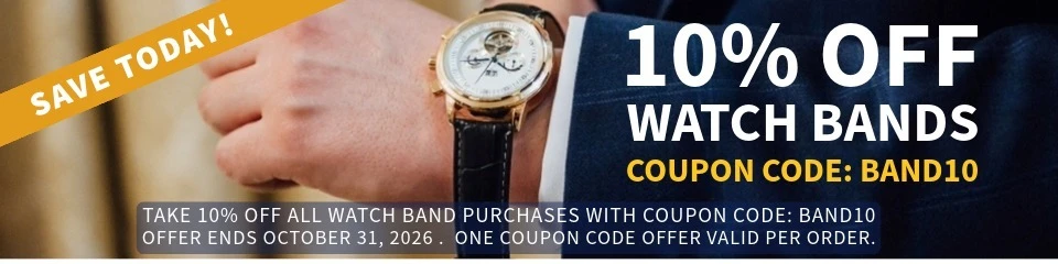 Save 10% on Leather Watch Bands With Coupon Code BAND10
