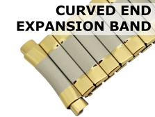 Expansion Style Curved End Metal Watch Band