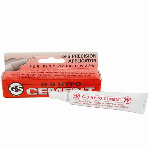 G-S Hypo Cement Glue 1/3 Fl. Oz. PINPOINT PRECISION Dries Clear, Stays  Clear Will Not Bond Fingers Jewelry Watch Repair Rhinestones More 