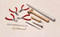 Basic wire wrapping kit includes pliers and hammer and mandrel