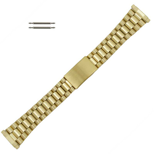 Metal Watch Band Gold Tone 1622MM Ends