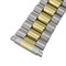 Hadley Roma Metal Watch Band 7 Inch Length Two Tone Oyster Style Link With Expandable Ends 16 to 22mm