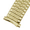 Hadley Roma Metal Watch Band Expansion Style 6 6/16 to 9 Inch Length With Curved Ends Yellow Gold Tone Expandable Ends Fit 18 to 21mm