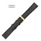 16mm Leather Flat Watch Band Black Polished Calf 7 1/2 Inch Length