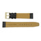 16mm Leather Flat Watch Band Black Polished Calf 7 1/2 Inch Length