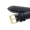 Black Leather Watch Band 16mm Saddle Stitched 7 1/2 Inch Length