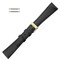 Leather Watch Band 17MM Flat Black Classic Calf 7 1/2 Inch Length