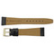 Leather Watch Band 17MM Flat Black Classic Calf 7 1/2 Inch Length