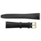 Leather Watch Band 17MM Flat Black Classic Calf 7 1/2 Inch Length