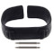 18mm black leather watch band in retro cuff style