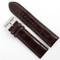 Alligator Grain Reddish Brown Leather Watch Band 28 mm Wide with Silver Tone Buckle