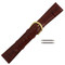 20mm red brown leather bamboo grain men's watch band