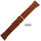 Mens 20mm orange brown leather watch band with bamboo grain