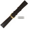 19 mm men's dark brown leather classic oilskin watch band