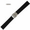 Silicone Watch Band 22MM Black Sport Watch Band Rubber Jelly With Tri Fold Clasp