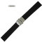 Silicone Watch Band 24mm Black Sport Watch Band Rubber Jelly With Tri Fold Clasp 7 3/8 Inch Length