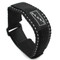 Black With White Stitching Nylon Watch Strap Velcro® Style Sport Band 20mm 9 Inch Length