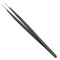 Black Matte Economy Diamond Tweezers 6 1/2 Inch Serrated Tips