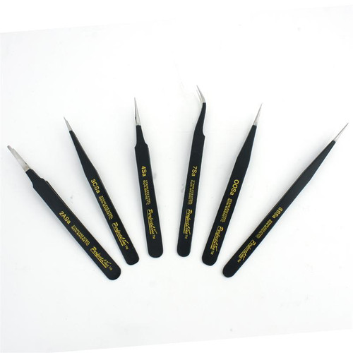 Epoxy Coated Stainless Steel Tweezers Set 6 pieces Non Magnetic Multi  Purpose Heavy duty