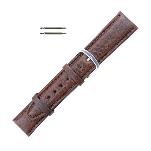 Hadley Roma Shrunken Grain Leather Watch Strap Brown 18mm