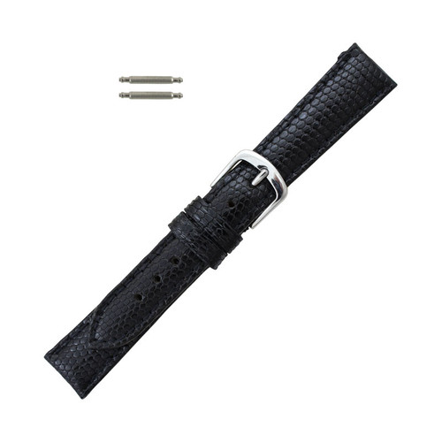 Hadley Roma Genuine Java Lizard 15mm Black Watch Band 6 5/8 Inch