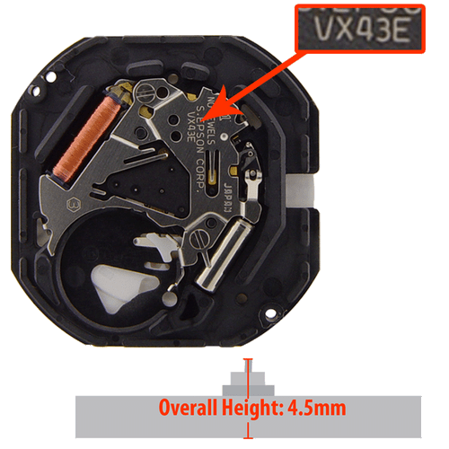 Hattori Japan VX43 Quartz Watch Movements