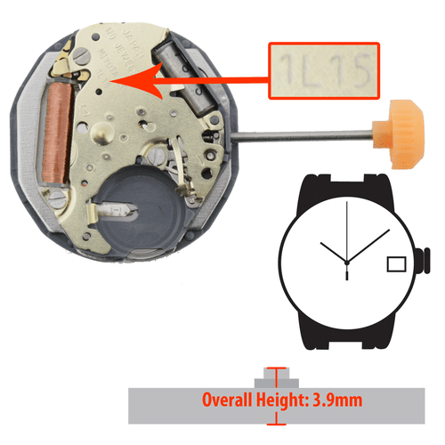 Miyota/Citizen LTD Quartz Watch Movements 1L15 Japanese Made