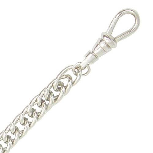 White Gold Plate 89637 Waldemar Pocket Watch Chain,