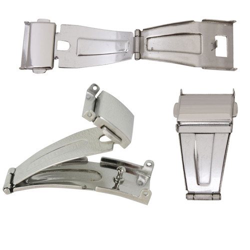 Stainless Single Fold Watch Band Clasp with Push Button Clasps