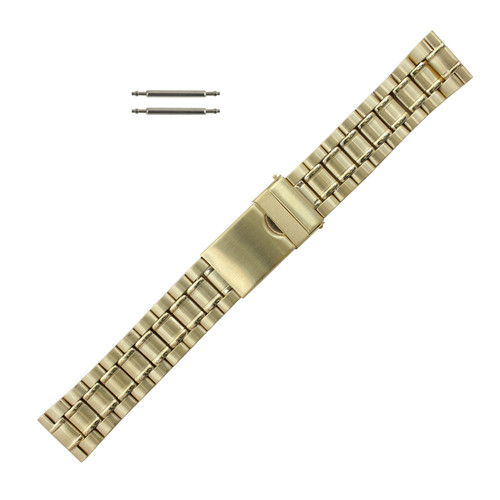 Gold Tone Yellow Metal Watch Band 20 MM