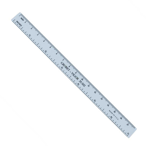 Millimeter and Inch Ruler White Plastic 7 Inch Length