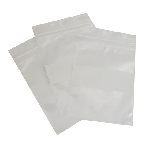 2x3 Plastic Zip Lock Bags White Block (100pcs)