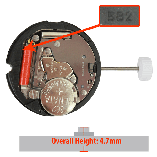 Harley Ronda 1032 Quarzo Movimento Orologio (Altezza 1