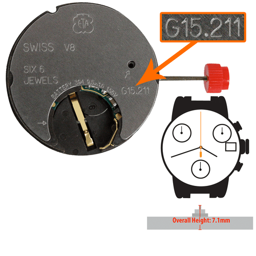 Mouvement à Quartz ETA Calibre G15211 - Occasion, Fabriqué En Suisse