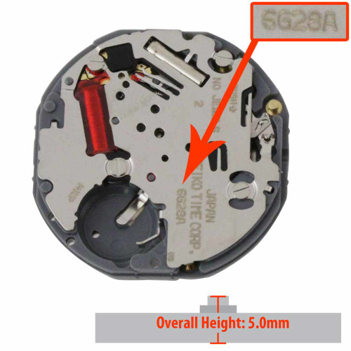その他 kako Genuine Seiko 2 Hand Quartz Watch Movement 6G28 Small Second