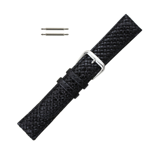 Hadley Roma Genuine Leather Tommy Bahama® Watch Band Black 22mm