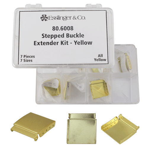 Stepped Buckle Extender Assortment In Yellow Gold Plated 7 Pieces