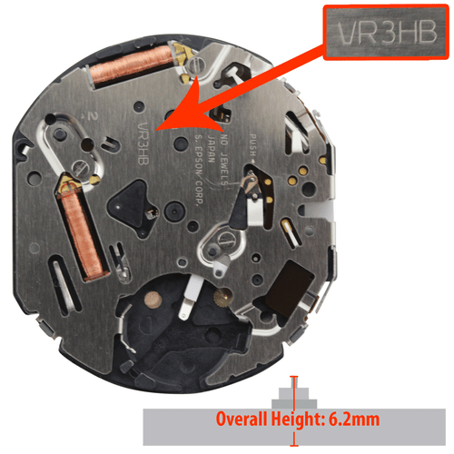 Hattori Japan Quartz Chronograph Watch Movement VR3H Date At 3:00