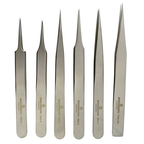 Bergeon 7024-5 Pince à épiler Anti-magnétique En Acier Inoxydable 1 Mm Rasage Et Epilation