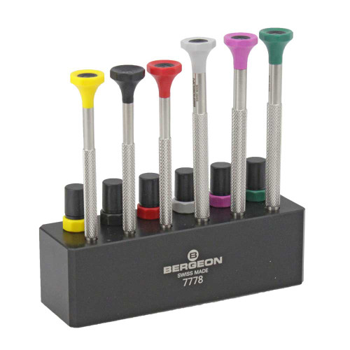Bergeon 7778 6 Piece Screwdriver Set with Spare Blades and