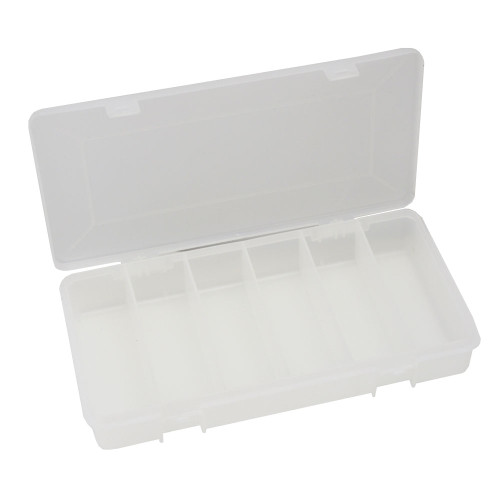 6 Compartment Round Plastic Storage Box with Snap Closure